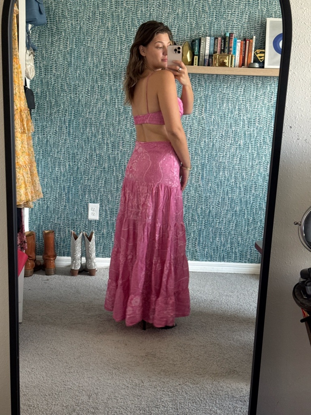 Especia Anthropologie Brulee Cut Out Maxi Dress size Large - Picture 3 of 6